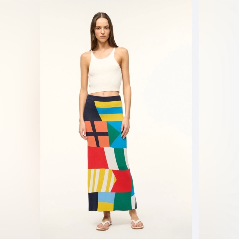 BRAND NEW STAUD Geometric Maxi Skirt